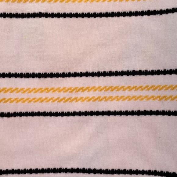 Code x Mode Yellow Black Striped Crop Ballon Sleeve Blouse - Sz S - Picture 11 of 13